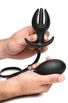 Inflatable Silicone Anal Plug - Black