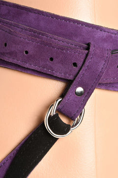 Deluxe Leather Strap-On Corset - Purple