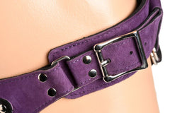 Deluxe Leather Strap-On Corset - Purple