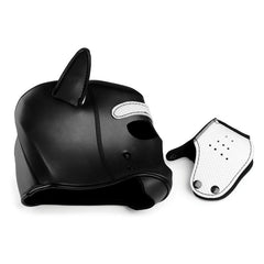 Spike Puppy BDSM Hood - Black/White