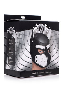 Spike Puppy BDSM Hood - Black/White
