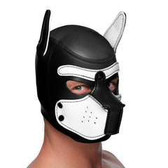 Spike Puppy BDSM Hood - Black/White