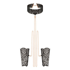 Rosy Gold - Lace Cuffs and Collar - Black