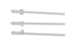 Glass Penis Straw with cleaning brush Willy - 4 pcs