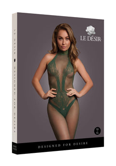 Lace Fishnet Catsuit - Green
