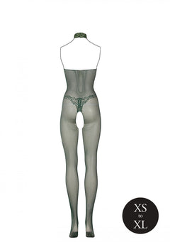 Lace Fishnet Catsuit - Green