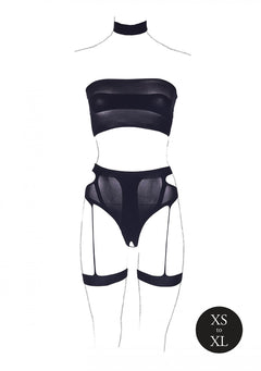 Three-Piece Garter Set - Black