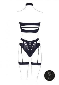 Three-Piece Garter Set - Black