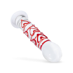 Gildo - Glass G-Spot/Prostate Dildo with Hearts No. 30 - 17 cm
