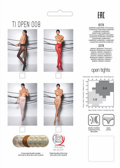 Passion - Tiopen 008 Pantyhose With Open Crotch - Red