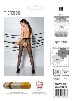Passion - Tiopen 018 Pantyhose With Open Crotch - Black