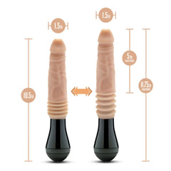Dr. Skin Silicone - Dr. Knight - Thrusting and Vibrating Dildo - Beige