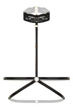 Christine - Strappy Harness Bralette with lace Viola- black