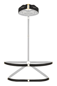 Christine - Strappy Harness Bralette with lace Viola- black