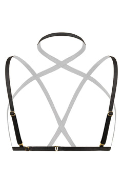 Christine - Strappy Harness Bralette Fia - black