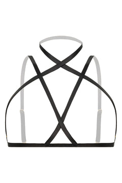 Christine - Strappy Harness Bralette Fia - black