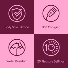 Skins Rose Buddies - The Rose Flutterz Vibrator - Burgundy