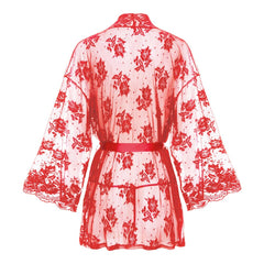 Christine - Lace Kimono Graceful - Red