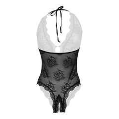Christine - Lace open crotch body Rose