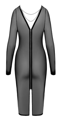 Cottelli Party - Sheer Dress With Long Sleeves - Black