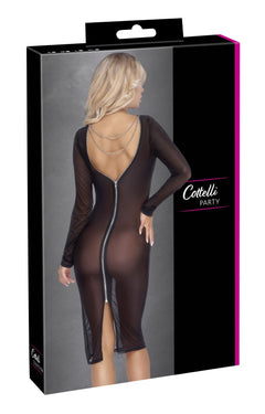 Cottelli Party - Sheer Dress With Long Sleeves - Black