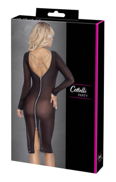 Cottelli Party - Sheer Dress With Long Sleeves - Black