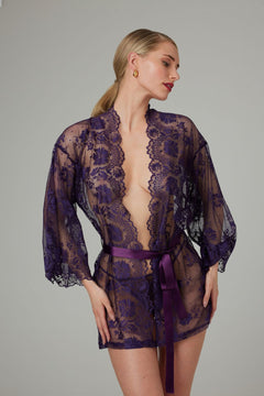 Christine - Lace Kimono Graceful - Purple