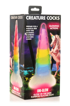 XR Brands - Luminescent Rainbow Silicone Dildo