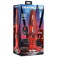 XR Brands - Hel-Wolf Thrusting & Vibrating Dildo with Remote Control - Red