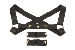 XR Brands - Chest Harness with Armbands - Black