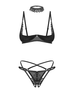 Obsessive - Donarella 3-pcs Crotchless Set - M/L
