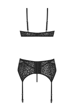 3 pc Lingerie-set Sanne -black animal