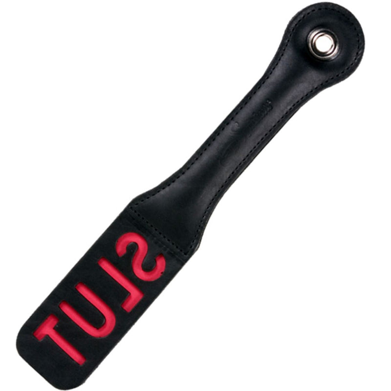 Sportsheets – Leather Impression Paddle – Slut Black