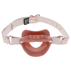Sportsheets – S&M Peaches ‘n CreaMe Silicone Lips Gag – Cream & Orange
