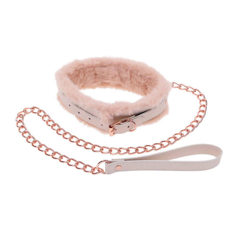 Sportsheets – S&M Peaches ‘n CreaMe Fur Collar & Leash – Cream