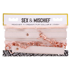 Sportsheets – S&M Peaches ‘n CreaMe Fur Collar & Leash – Cream