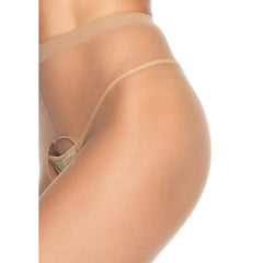 Leg Avenue – Sheer Pantyhose – Crotchless Beige