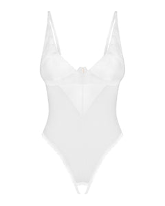Obsessive - Alissium Crotchless Teddy - White