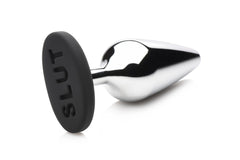 XR Brands - Butt Slut Metal & Silicone Butt Plug - Silver