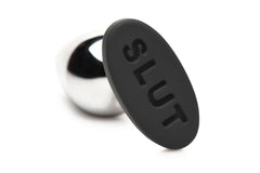 XR Brands - Butt Slut Metal & Silicone Butt Plug - Silver