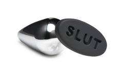 XR Brands - Butt Slut Metal & Silicone Butt Plug - Silver