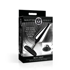XR Brands - Butt Slut Metal & Silicone Butt Plug - Silver