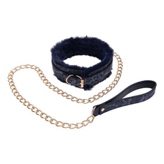 Sportsheets - Cougar Fur Collar & Leash - Black