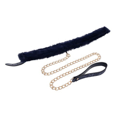 Sportsheets - Cougar Fur Collar & Leash - Black