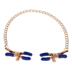 Cougar Nipple Clamps with Chain - Gold