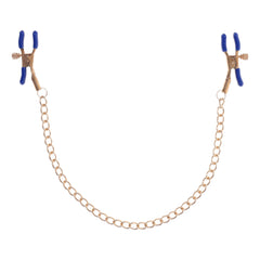 Cougar Nipple Clamps with Chain - Gold