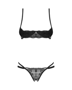 Obsessive - Nutris Crotchless Two-Piece Set - Black