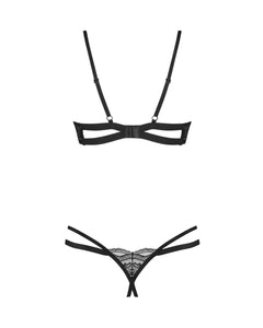 Obsessive - Nutris Crotchless Two-Piece Set - Black