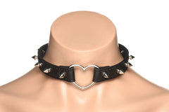 XR Brands - Spiked Heart Choker - Black