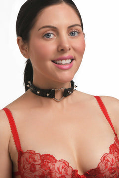 XR Brands - Spiked Heart Choker - Black